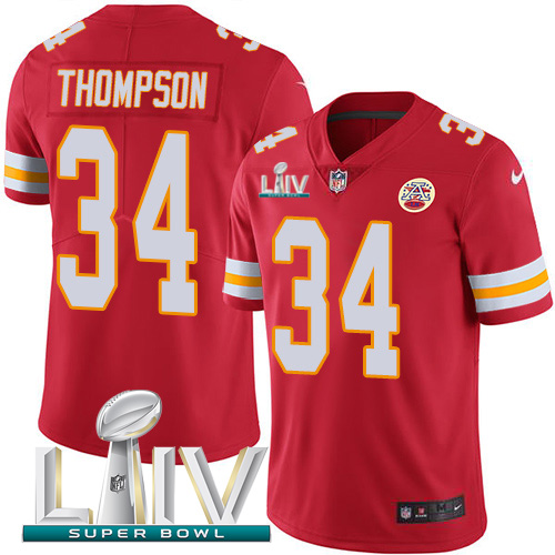 Nike Chiefs #34 Darwin Thompson Red Super Bowl LIV 2020 Team Color Men's Stitched NFL Vapor Untouchable Limited Jersey