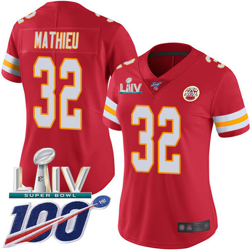 Nike Chiefs #32 Tyrann Mathieu Red Super Bowl LIV 2020 Team Color Women's Stitched NFL 100th Season Vapor Untouchable Limited Jersey