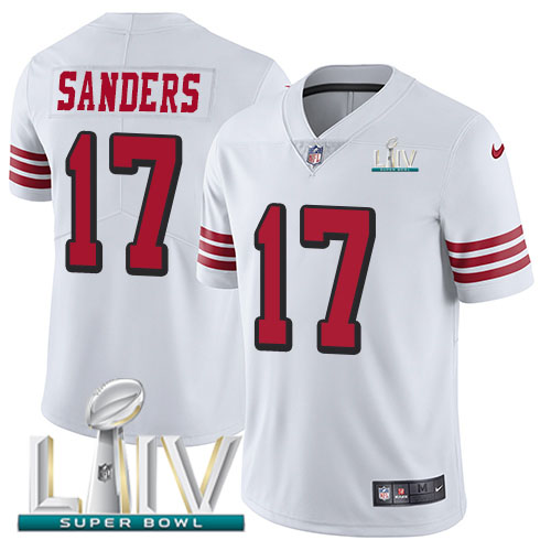 Nike 49ers #17 Emmanuel Sanders White Super Bowl LIV 2020 Rush Youth Stitched NFL Vapor Untouchable Limited Jersey