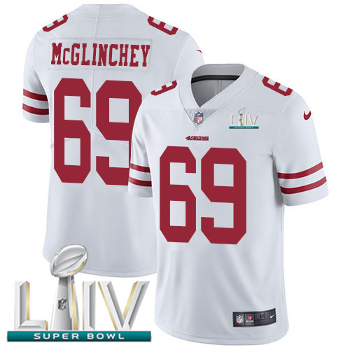 Nike 49ers #69 Mike McGlinchey White Super Bowl LIV 2020 Youth Stitched NFL Vapor Untouchable Limited Jersey