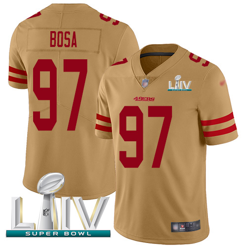 Nike 49ers #97 Nick Bosa Gold Super Bowl LIV 2020 Youth Stitched NFL Limited Inverted Legend Jersey