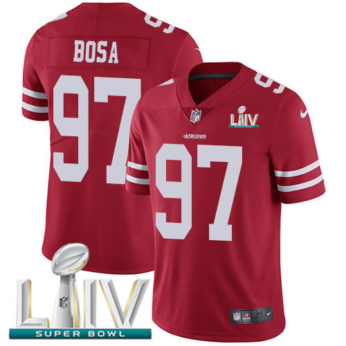 Nike 49ers #97 Nick Bosa Red Super Bowl LIV 2020 Team Color Youth Stitched NFL Vapor Untouchable Limited Jersey