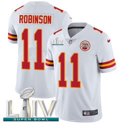 Nike Chiefs #11 Demarcus Robinson White Super Bowl LIV 2020 Youth Stitched NFL Vapor Untouchable Limited Jersey