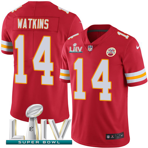 Nike Chiefs #14 Sammy Watkins Red Super Bowl LIV 2020 Team Color Youth Stitched NFL Vapor Untouchable Limited Jersey