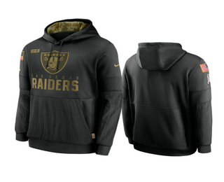 Men's Las Vegas Raiders Black 2020 Salute to Service Sideline Performance Pullover Hoodie