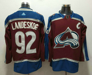 Men's Colorado Avalanche #92 Gabriel Landeskog Red With C Patch 2017-2018 Hockey Stitched NHL Jersey