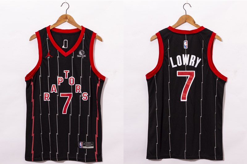 Men's Toronto Raptors #7 Kyle Lowry Black 2021 Brand Jordan City Edition Swingman Jersey With The Sponsor Logo