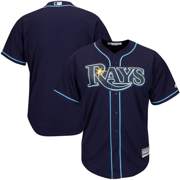 Men's Tampa Bay Rays Navy Blue Blank Replica Cool Base Alternate Jersey