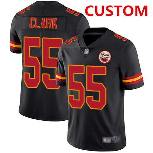 Nike Kansas City Chiefs Custom Black Men's Stitched NFL Limited Rush Jersey