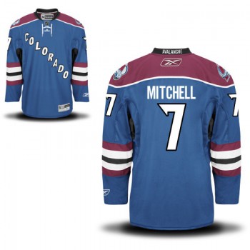 Men's Reebok Colorado Avalanche  #7 John Mitchell Authentic Royal Blue Alternate NHL Jersey