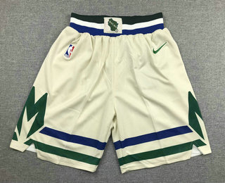 Men's Milwaukee Bucks Cream 2020 City Edition NBA Swingman Shorts