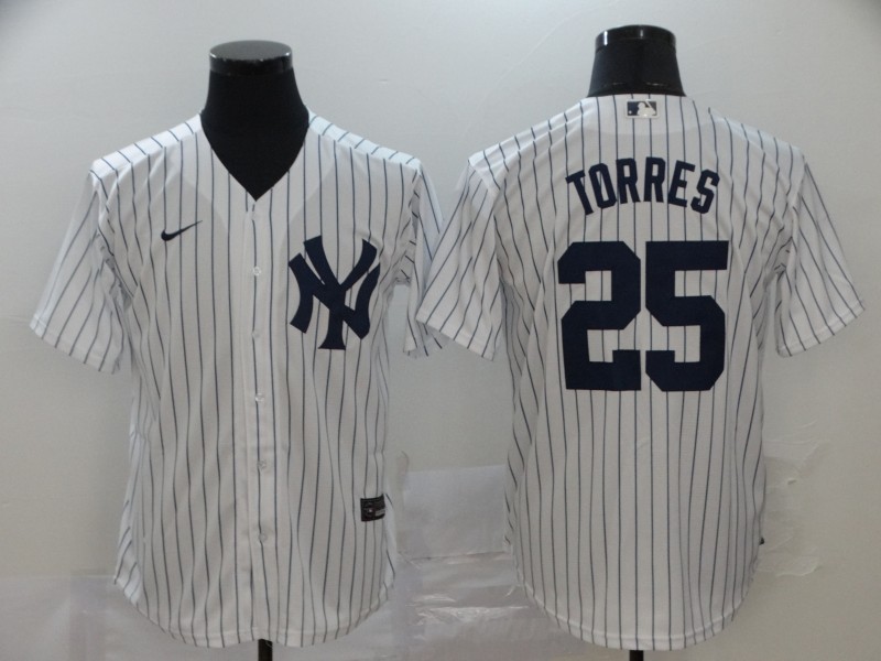 Men's New York Yankees #25 Gleyber Torres White Home Stitched MLB Cool Base Nike Jersey