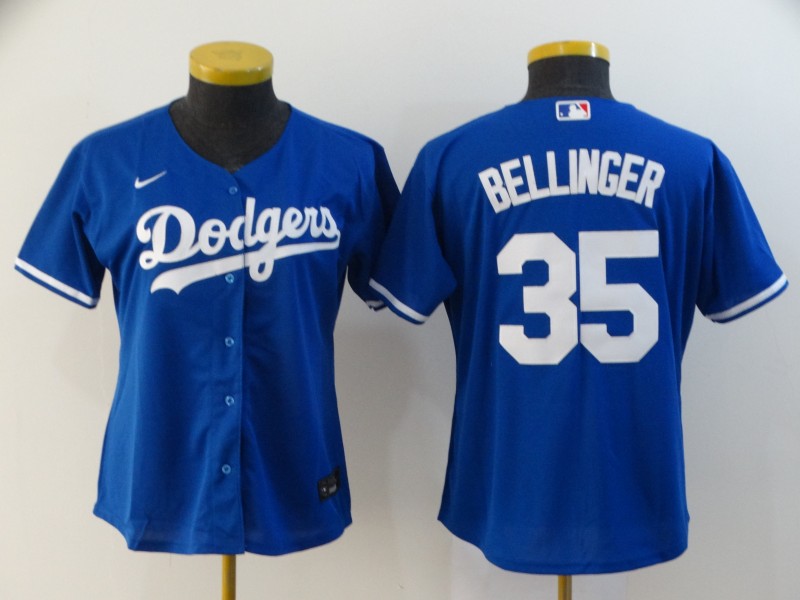 Women's Los Angeles Dodgers #35 Cody Bellinger Blue Stitched MLB Cool Base Nike Jersey