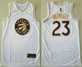 Men's Toronto Raptors #23 Fred VanVleet White Golden Nike Swingman Stitched NBA Jersey