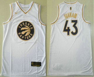 Men's Toronto Raptors #43 Pascal Siakam White Golden Nike Swingman Stitched NBA Jersey