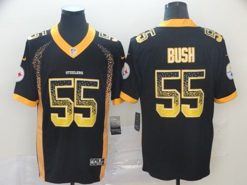 Size XXXXL Nike Steelers 55 Devin Bush Navy Drift Fashion Limited Jersey