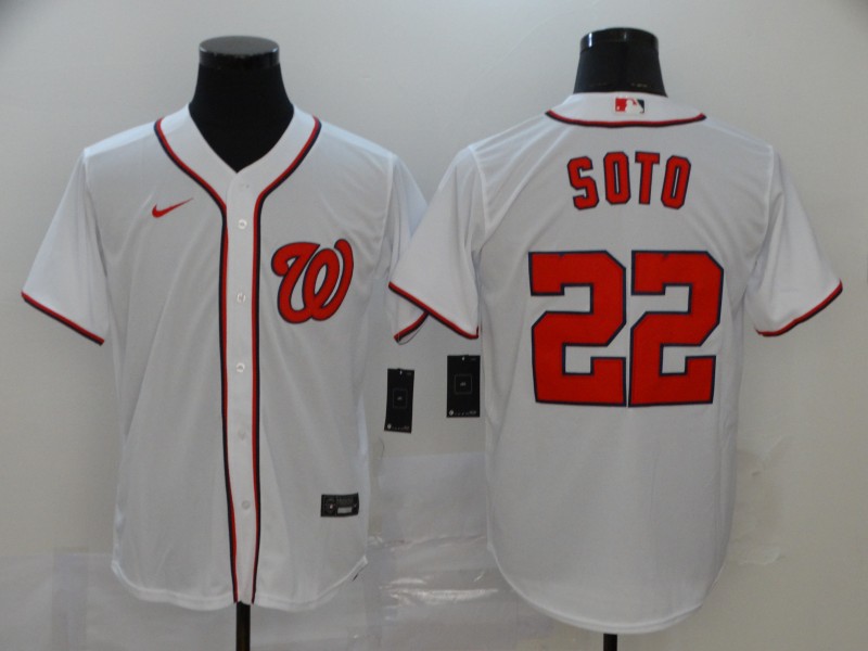 Men's Washington Nationals #22 Juan Soto White Stitched MLB Cool Base Nike Jersey