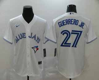 Men's Toronto Blue Jays #27 Vladimir Guerrero Jr. White Stitched MLB Cool Base Nike Jersey