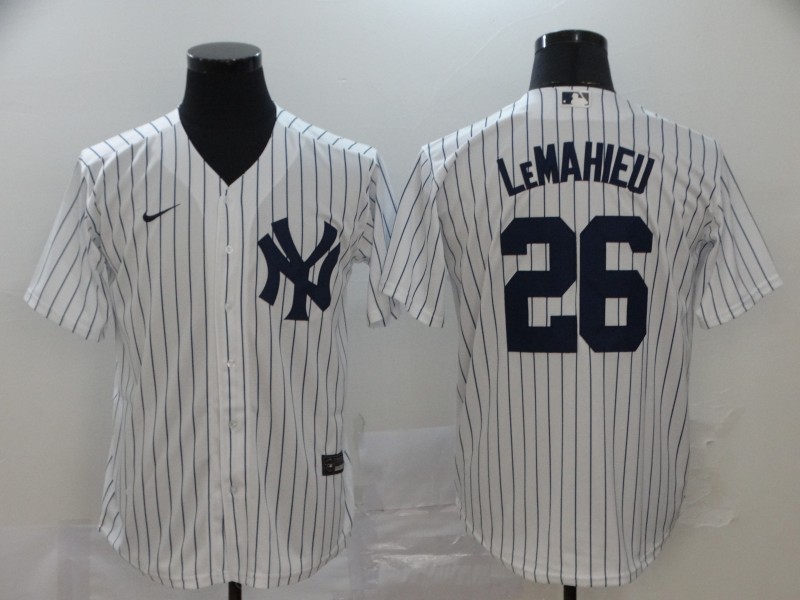 Men's New York Yankees #26 DJ LeMahieu White Home No Name Stitched MLB Cool Base Nike Jersey