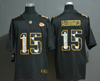 Men's Kansas City Chiefs #15 Patrick Mahomes Jesus Faith Black Vapor Untouchable Stitched NFL Nike Limited Jersey