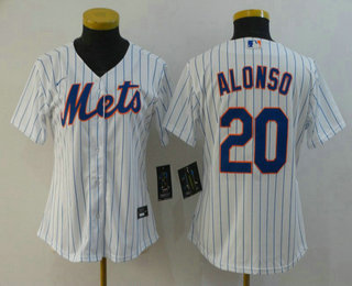 Women's New York Mets #20 Pete Alonso White Stitched MLB Cool Base Nike Jersey