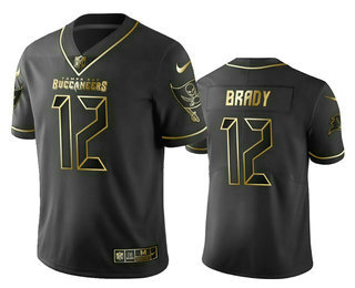 Men's Tampa Bay Buccaneers #12 Tom Brady Black Golden Edition Vapor Limitd Jersey