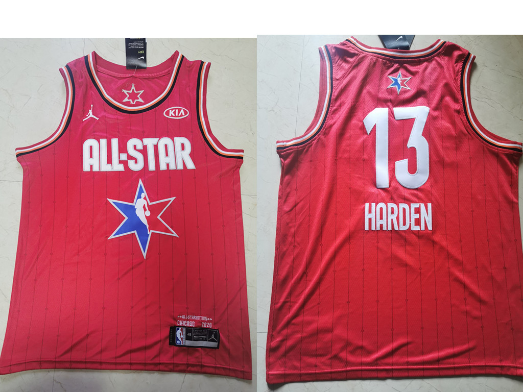 Men's Houston Rockets #13 James Harden Red Jordan Brand 2020 All-Star Game Swingman Stitched NBA Jersey