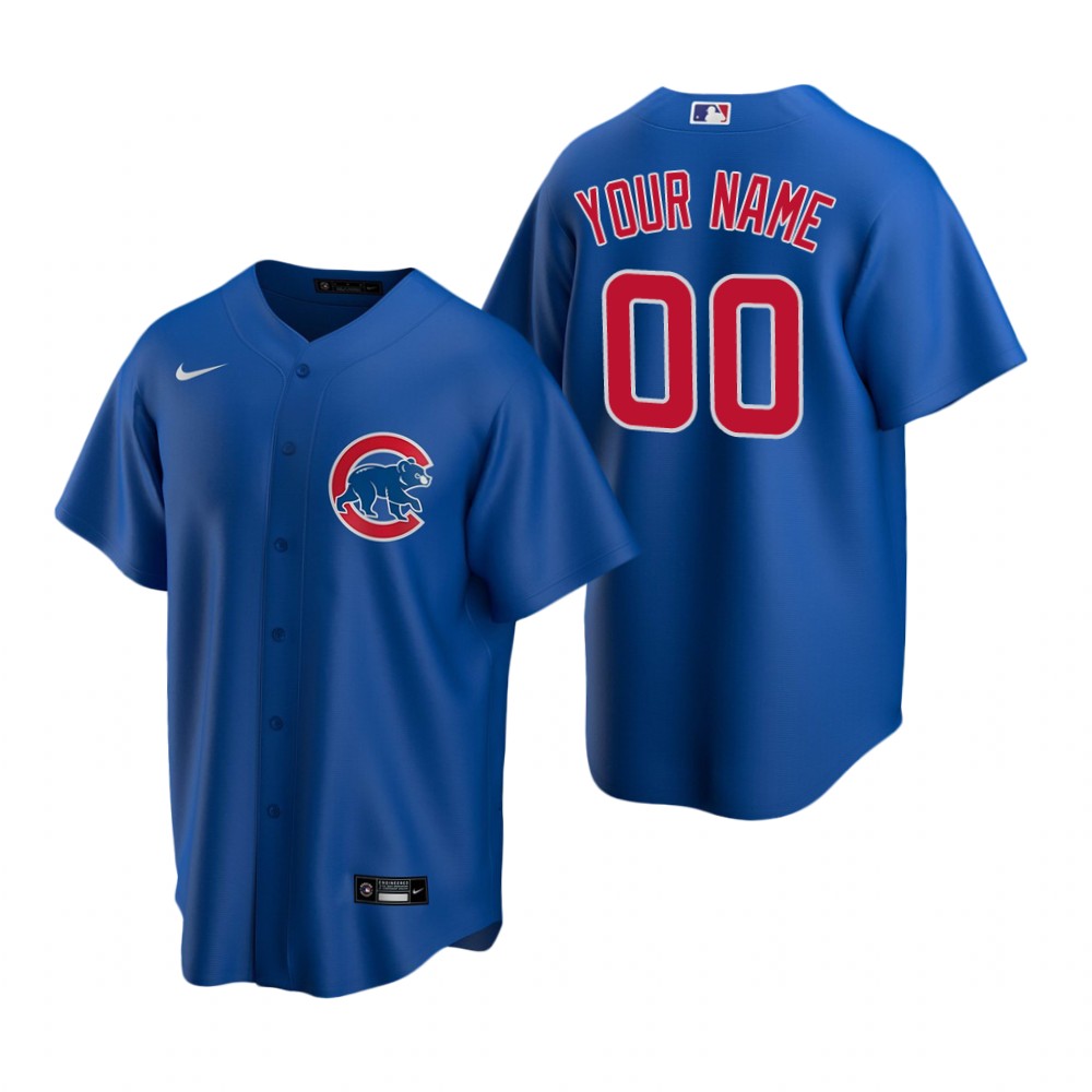 Men's Chicago Cubs Custom Nike Royal Stitched MLB Cool Base Jersey