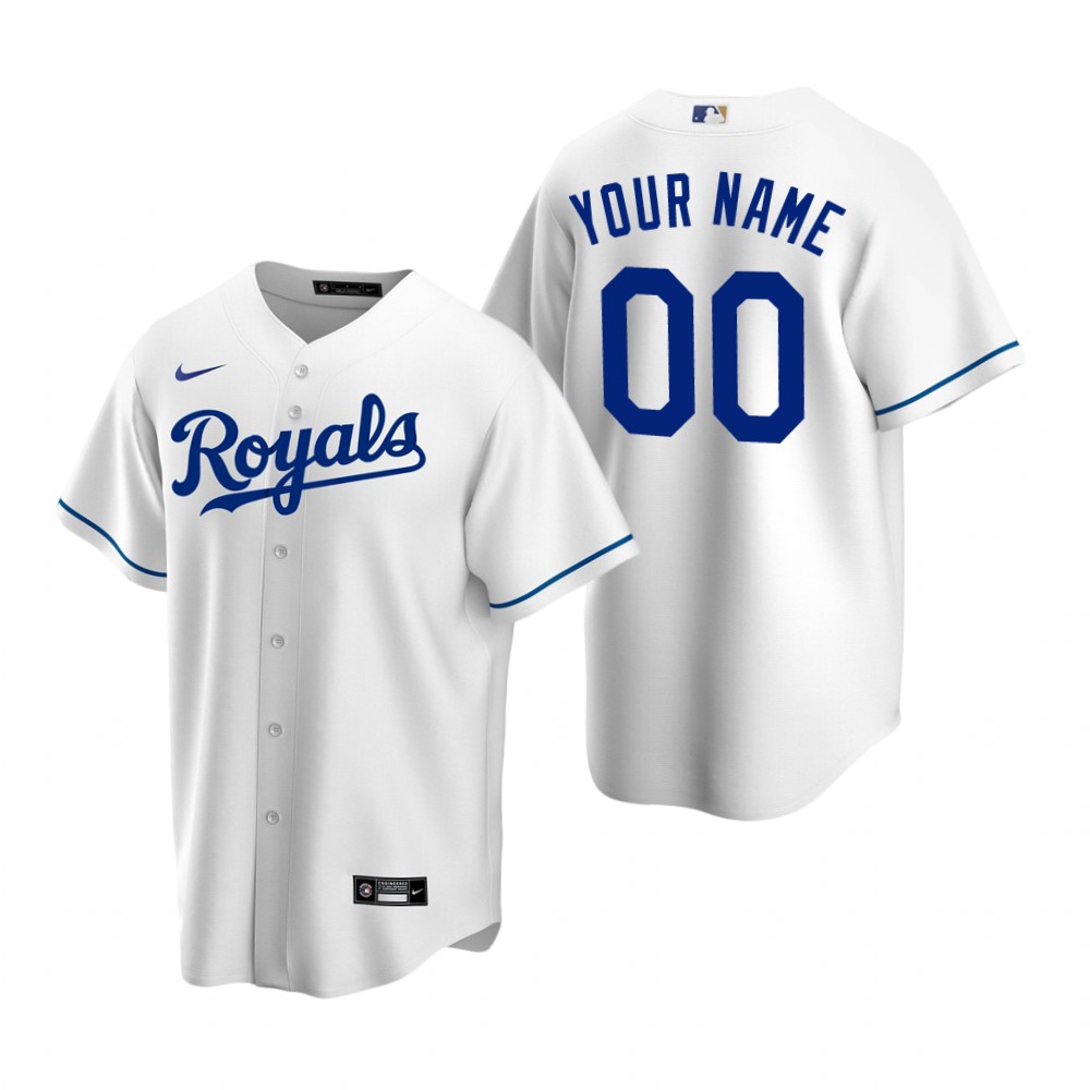 Men's Kansas City Royals Custom Nike White Stitched MLB Cool Base Home Jersey