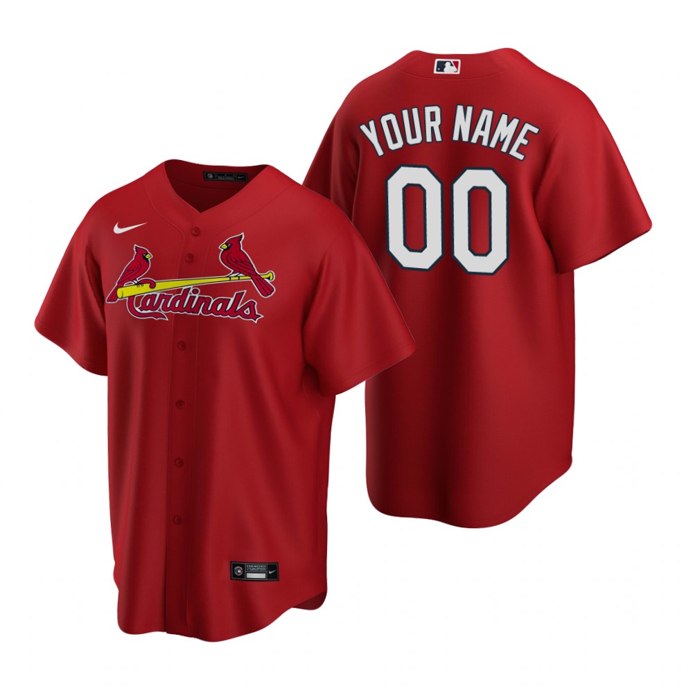 Men's St. Louis Cardinals Custom Nike Red Stitched MLB Cool Base Jersey