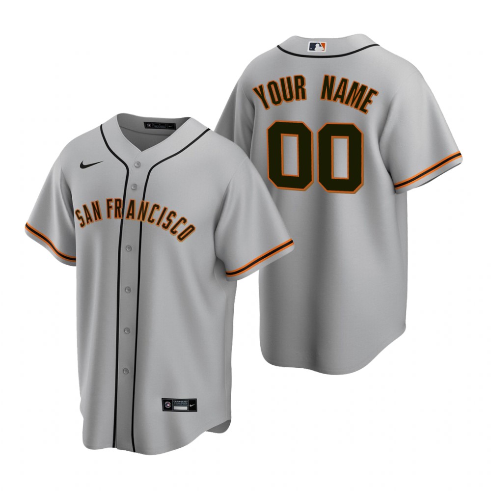 Men's San Francisco Giants Custom Nike Gray Stitched MLB Cool Base Road Jersey