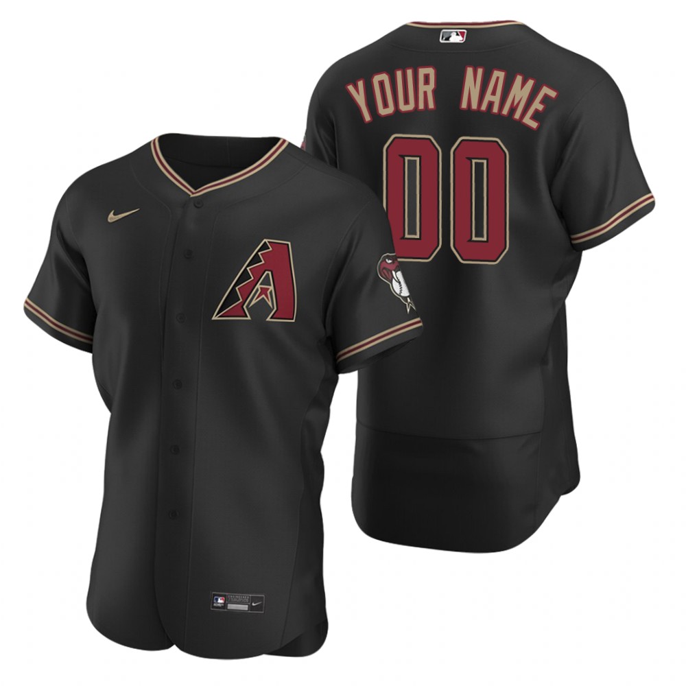 Men's Arizona Diamondbacks Custom Nike Black Stitched MLB Flex Base Jersey