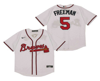 Men's Atlanta Braves #5 Freddie Freeman White Stitched MLB Cool Base Nike Jersey