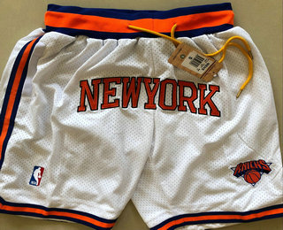 Men's New York Knicks White Just Don Shorts Swingman Shorts