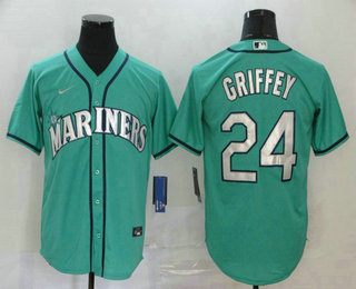 Men's Seattle Mariners #24 Ken Griffey Jr. Teal Green Stitched MLB Cool Base Nike Jersey