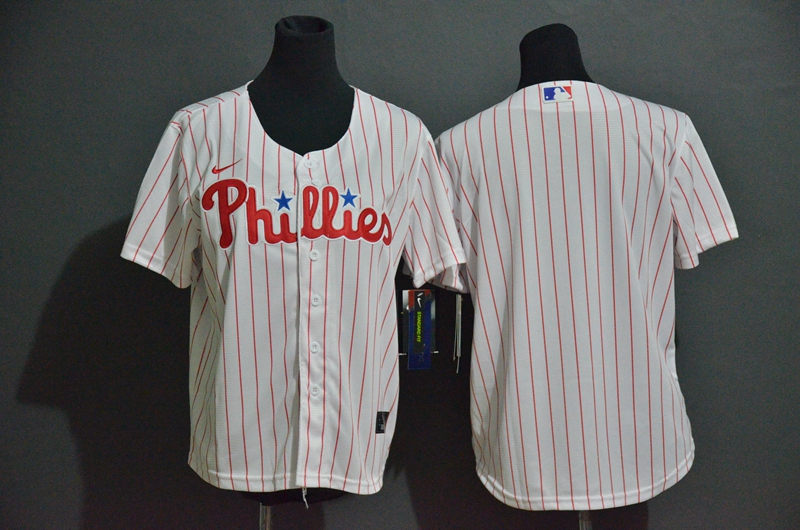 Youth Philadelphia Phillies Blank White Stitched MLB Cool Base Nike Jersey