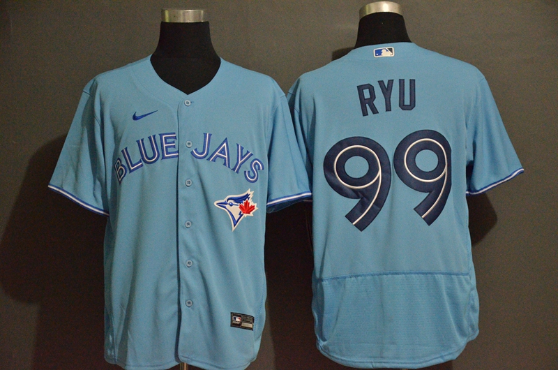 Men's Toronto Blue Jays #99 Hyun-Jin Ryu Blue Stitched MLB Flex Base Nike Jersey