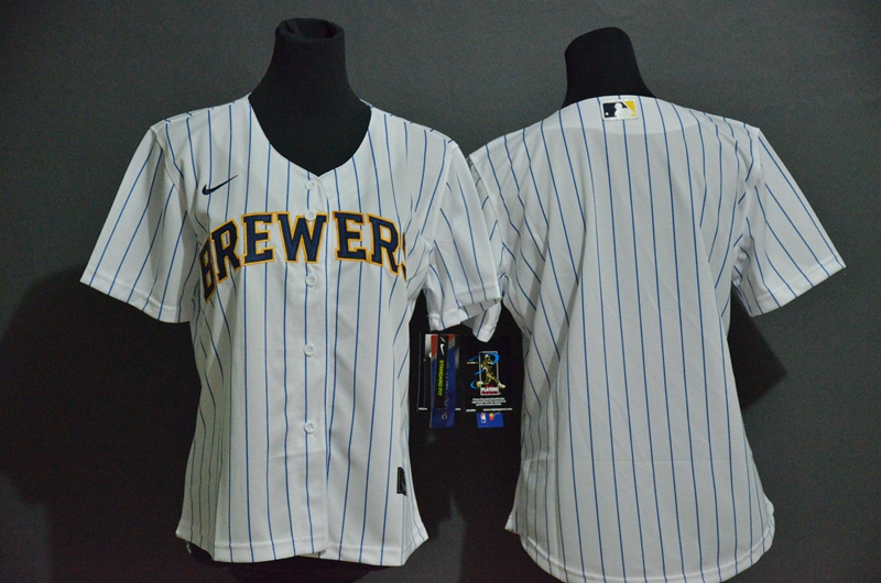 Women's Milwaukee Brewers Blank White Stitched MLB Cool Base Nike Jersey