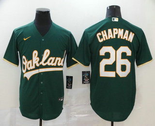 Men's Oakland Athletics #26 Matt Chapman Green Stitched MLB Cool Base Nike Jersey