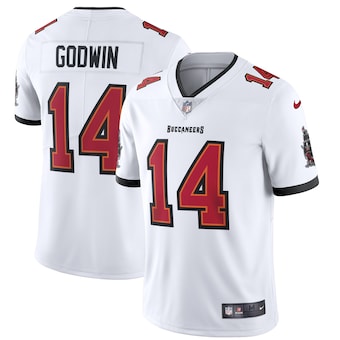 Men's Nike Tampa Bay Buccaneers#14 Chris Godwin White Vapor Limited Jersey