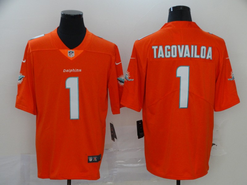 Men's Miami Dolphins #1 Tua Tagovailoa Orange 2020 Vapor Untouchable Stitched NFL Nike Limited Jersey