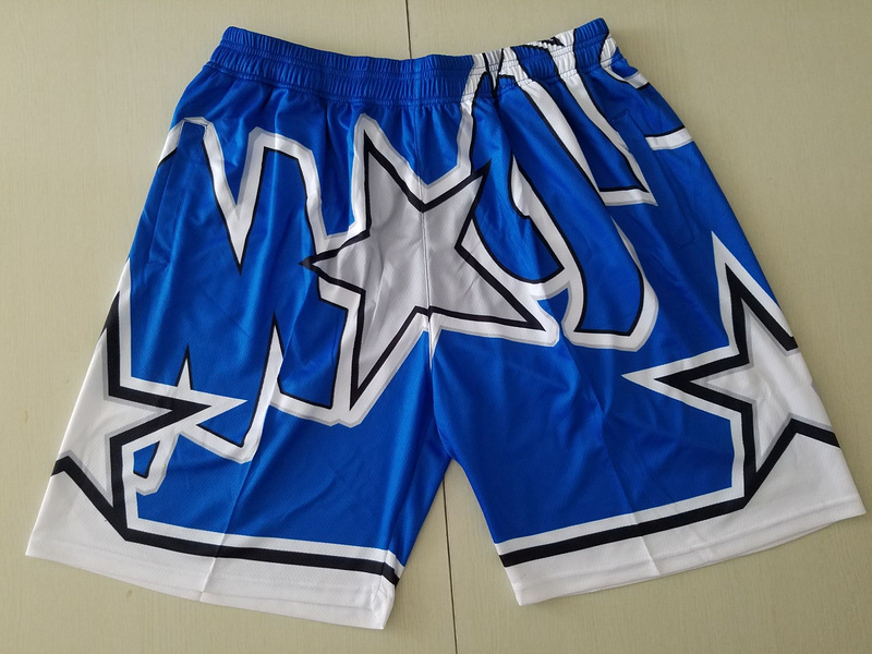 Men's Orlando Magic Blue Big Face Mitchell Ness Hardwood Classics Soul Swingman Throwback Shorts