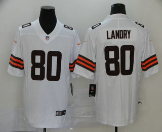 Men's Cleveland Browns #80 Jarvis Landry White 2020 NEW Vapor Untouchable Stitched NFL Nike Limited Jersey