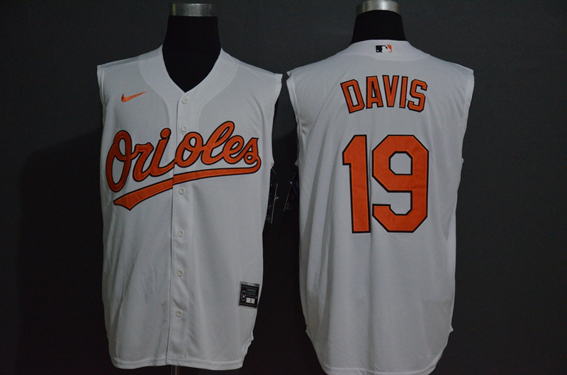 Men's Baltimore Orioles #19 Chris Davis White 2020 Cool and Refreshing Sleeveless Fan Stitched MLB Nike Jersey