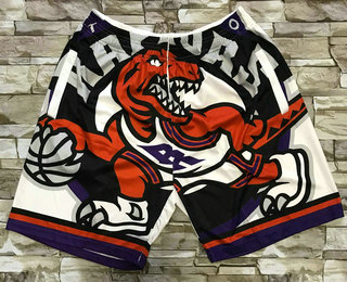 Men's Toronto Raptors White Big Face Mitchell Ness Hardwood Classics Soul Swingman Throwback Shorts