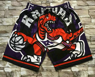 Men's Toronto Raptors Purple Big Face Mitchell Ness Hardwood Classics Soul Swingman Throwback Shorts