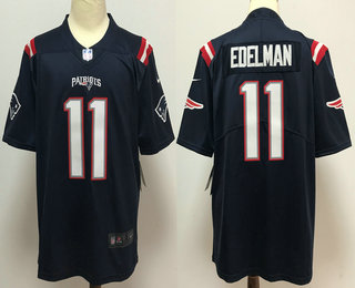 Men's New England Patriots #11 Julian Edelman Navy Blue 2020 Color Rush Stitched NFL Nike Limited Jersey