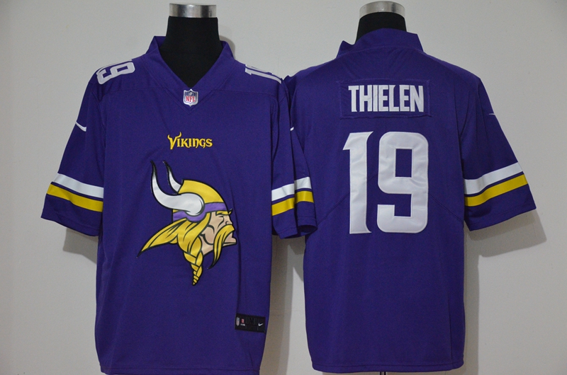 Men's Minnesota Vikings #19 Adam Thielen Purple 2020 Big Logo Vapor Untouchable Stitched NFL Nike Fashion Limited Jersey