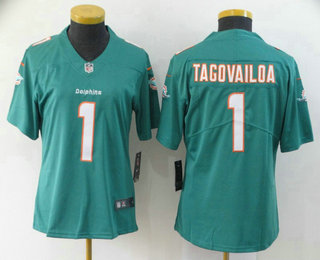 Women's Miami Dolphins #1 Tua Tagovailoa Green 2020 Vapor Untouchable Stitched NFL Nike Limited Jersey