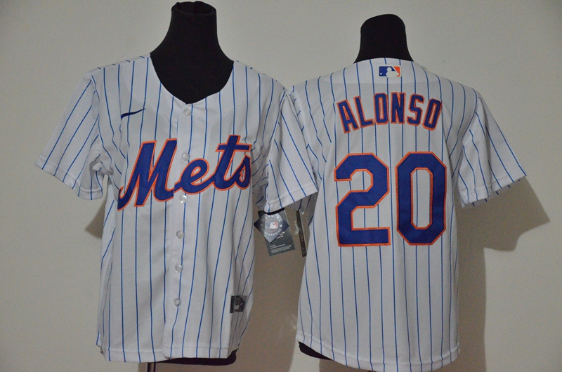 Youth New York Mets #20 Pete Alonso White Home Stitched MLB Cool Base Jersey